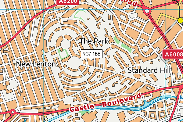 NG7 1BE map - OS VectorMap District (Ordnance Survey) NG7 1BE map - OS VectorMap District (Ordnance Survey)