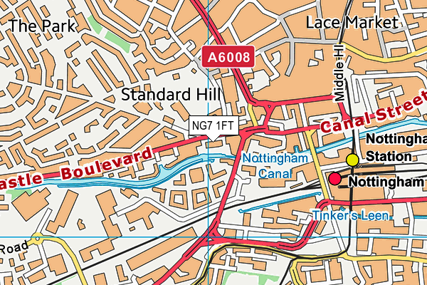 NG7 1FT map - OS VectorMap District (Ordnance Survey) NG7 1FT map - OS VectorMap District (Ordnance Survey)