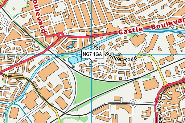 NG7 1GA map - OS VectorMap District (Ordnance Survey) NG7 1GA map - OS VectorMap District (Ordnance Survey)