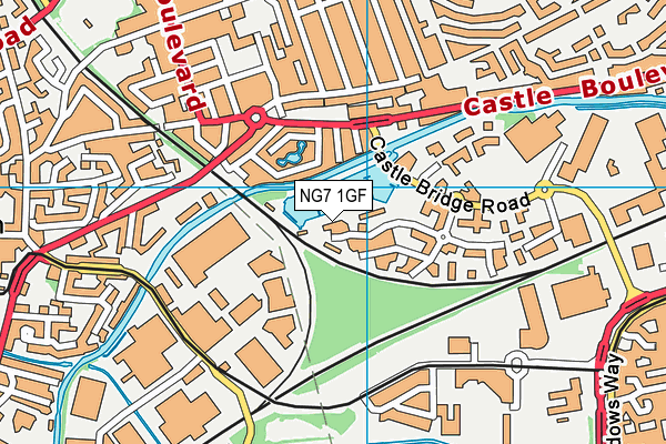 NG7 1GF map - OS VectorMap District (Ordnance Survey) NG7 1GF map - OS VectorMap District (Ordnance Survey)