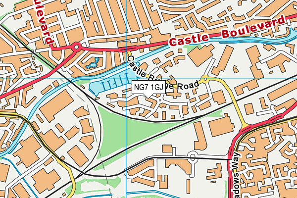 NG7 1GJ map - OS VectorMap District (Ordnance Survey) NG7 1GJ map - OS VectorMap District (Ordnance Survey)