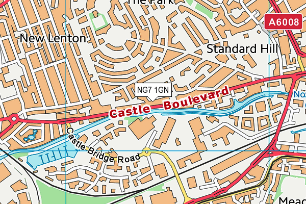 NG7 1GN map - OS VectorMap District (Ordnance Survey) NG7 1GN map - OS VectorMap District (Ordnance Survey)