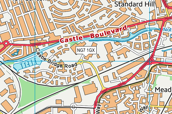 NG7 1GX map - OS VectorMap District (Ordnance Survey) NG7 1GX map - OS VectorMap District (Ordnance Survey)