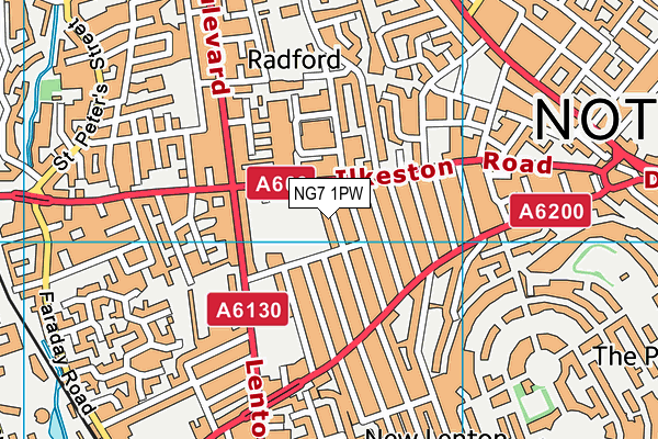 NG7 1PW map - OS VectorMap District (Ordnance Survey) NG7 1PW map - OS VectorMap District (Ordnance Survey)