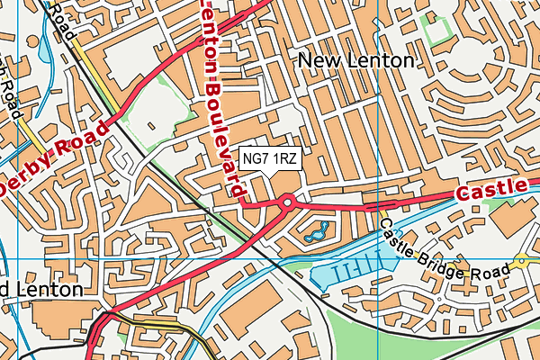 NG7 1RZ map - OS VectorMap District (Ordnance Survey)