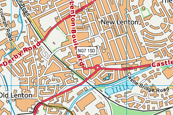 NG7 1SD map - OS VectorMap District (Ordnance Survey) NG7 1SD map - OS VectorMap District (Ordnance Survey)