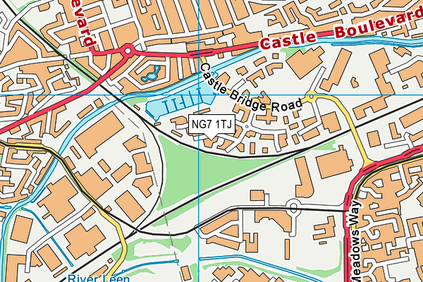 NG7 1TJ map - OS VectorMap District (Ordnance Survey) NG7 1TJ map - OS VectorMap District (Ordnance Survey)