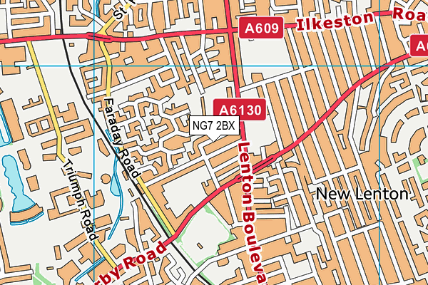 NG7 2BX map - OS VectorMap District (Ordnance Survey) NG7 2BX map - OS VectorMap District (Ordnance Survey)