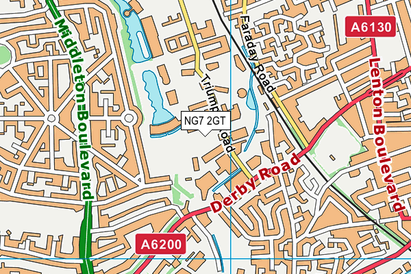NG7 2GT map - OS VectorMap District (Ordnance Survey) NG7 2GT map - OS VectorMap District (Ordnance Survey)