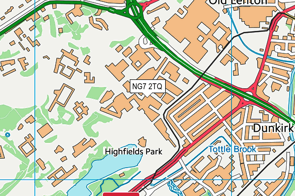 NG7 2TQ map - OS VectorMap District (Ordnance Survey) NG7 2TQ map - OS VectorMap District (Ordnance Survey)