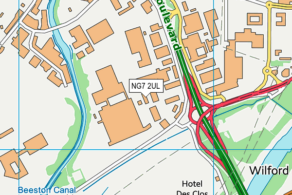 NG7 2UL map - OS VectorMap District (Ordnance Survey) NG7 2UL map - OS VectorMap District (Ordnance Survey)