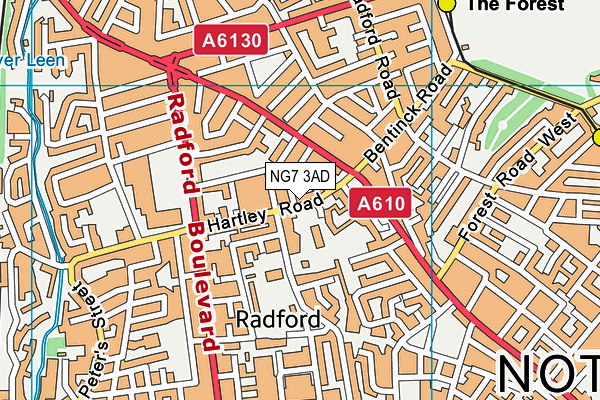 NG7 3AD map - OS VectorMap District (Ordnance Survey) NG7 3AD map - OS VectorMap District (Ordnance Survey)