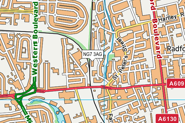 NG7 3AG map - OS VectorMap District (Ordnance Survey) NG7 3AG map - OS VectorMap District (Ordnance Survey)