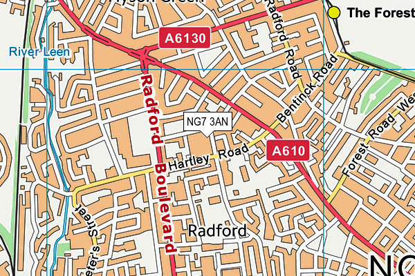 NG7 3AN map - OS VectorMap District (Ordnance Survey) NG7 3AN map - OS VectorMap District (Ordnance Survey)