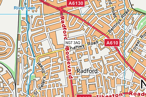 NG7 3AQ map - OS VectorMap District (Ordnance Survey) NG7 3AQ map - OS VectorMap District (Ordnance Survey)