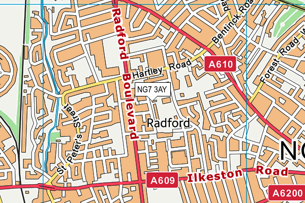 NG7 3AY map - OS VectorMap District (Ordnance Survey) NG7 3AY map - OS VectorMap District (Ordnance Survey)