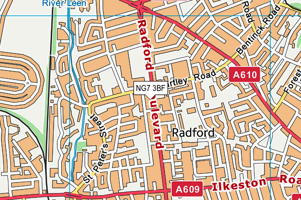 NG7 3BF map - OS VectorMap District (Ordnance Survey) NG7 3BF map - OS VectorMap District (Ordnance Survey)