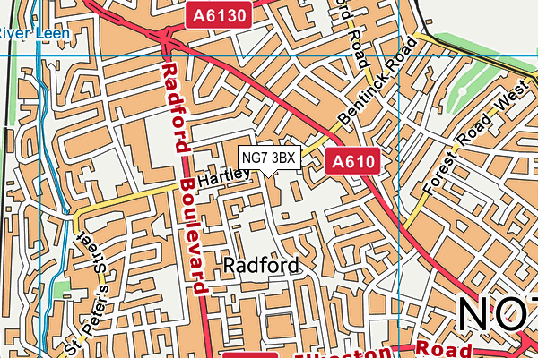 NG7 3BX map - OS VectorMap District (Ordnance Survey) NG7 3BX map - OS VectorMap District (Ordnance Survey)