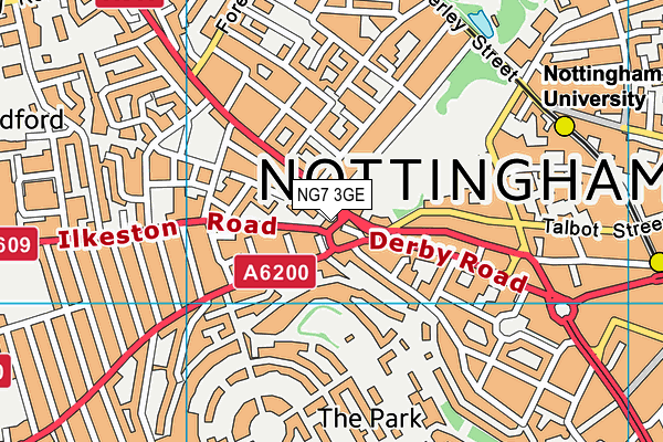NG7 3GE map - OS VectorMap District (Ordnance Survey) NG7 3GE map - OS VectorMap District (Ordnance Survey)