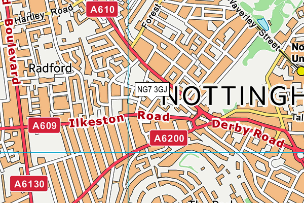 NG7 3GJ map - OS VectorMap District (Ordnance Survey) NG7 3GJ map - OS VectorMap District (Ordnance Survey)