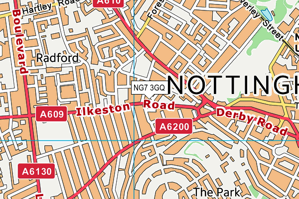 NG7 3GQ map - OS VectorMap District (Ordnance Survey) NG7 3GQ map - OS VectorMap District (Ordnance Survey)