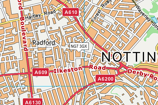 NG7 3GX map - OS VectorMap District (Ordnance Survey) NG7 3GX map - OS VectorMap District (Ordnance Survey)