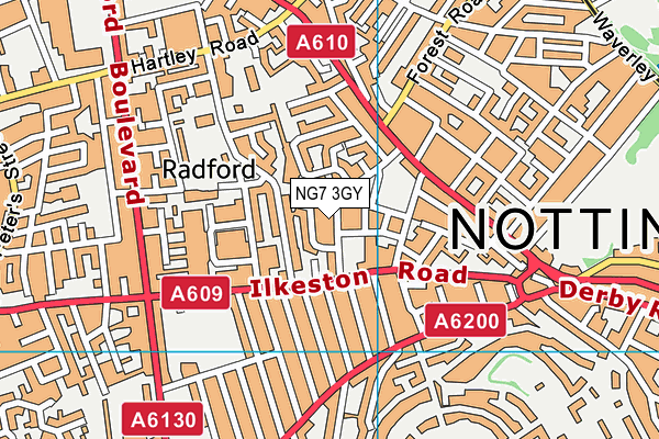 NG7 3GY map - OS VectorMap District (Ordnance Survey) NG7 3GY map - OS VectorMap District (Ordnance Survey)