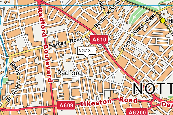 NG7 3JJ map - OS VectorMap District (Ordnance Survey) NG7 3JJ map - OS VectorMap District (Ordnance Survey)