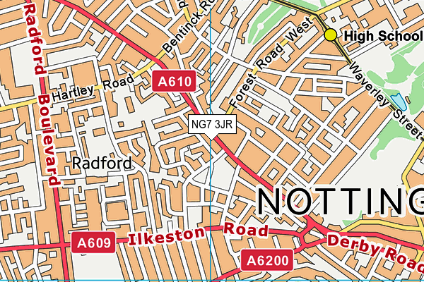 NG7 3JR map - OS VectorMap District (Ordnance Survey) NG7 3JR map - OS VectorMap District (Ordnance Survey)