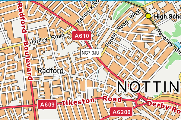 NG7 3JU map - OS VectorMap District (Ordnance Survey) NG7 3JU map - OS VectorMap District (Ordnance Survey)