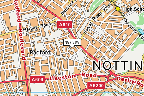 NG7 3JW map - OS VectorMap District (Ordnance Survey) NG7 3JW map - OS VectorMap District (Ordnance Survey)