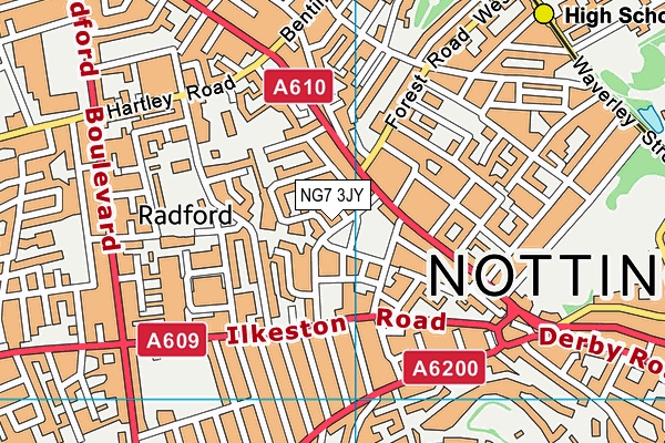 NG7 3JY map - OS VectorMap District (Ordnance Survey) NG7 3JY map - OS VectorMap District (Ordnance Survey)