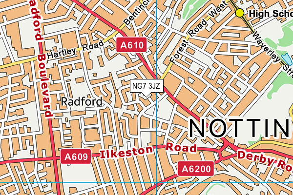 NG7 3JZ map - OS VectorMap District (Ordnance Survey) NG7 3JZ map - OS VectorMap District (Ordnance Survey)