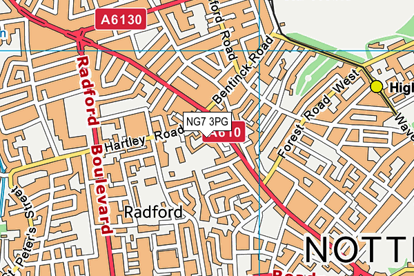 NG7 3PG map - OS VectorMap District (Ordnance Survey) NG7 3PG map - OS VectorMap District (Ordnance Survey)