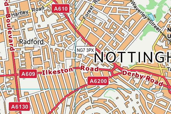NG7 3PX map - OS VectorMap District (Ordnance Survey) NG7 3PX map - OS VectorMap District (Ordnance Survey)