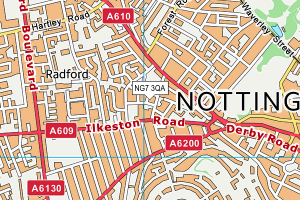 NG7 3QA map - OS VectorMap District (Ordnance Survey) NG7 3QA map - OS VectorMap District (Ordnance Survey)