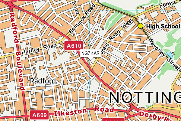 NG7 4AR map - OS VectorMap District (Ordnance Survey) NG7 4AR map - OS VectorMap District (Ordnance Survey)