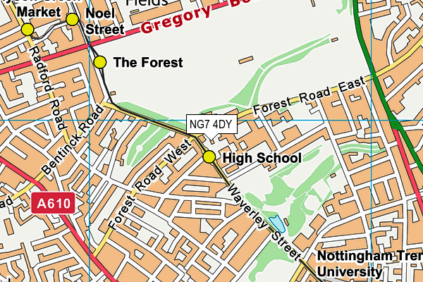 NG7 4DY map - OS VectorMap District (Ordnance Survey) NG7 4DY map - OS VectorMap District (Ordnance Survey)