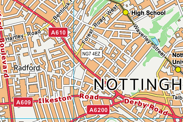 NG7 4EZ map - OS VectorMap District (Ordnance Survey) NG7 4EZ map - OS VectorMap District (Ordnance Survey)