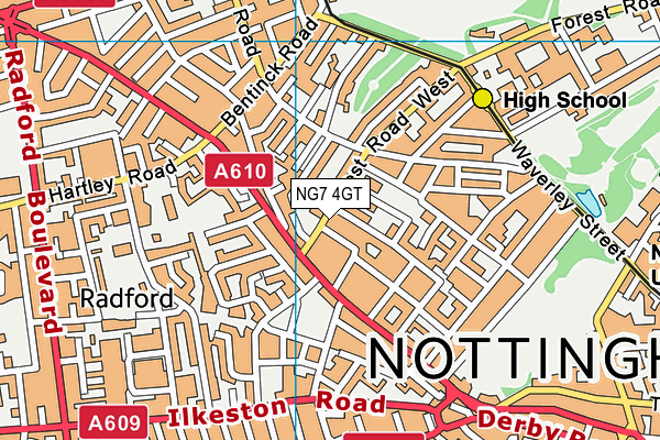 NG7 4GT map - OS VectorMap District (Ordnance Survey) NG7 4GT map - OS VectorMap District (Ordnance Survey)