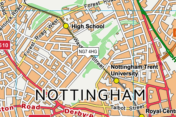 NG7 4HG map - OS VectorMap District (Ordnance Survey) NG7 4HG map - OS VectorMap District (Ordnance Survey)