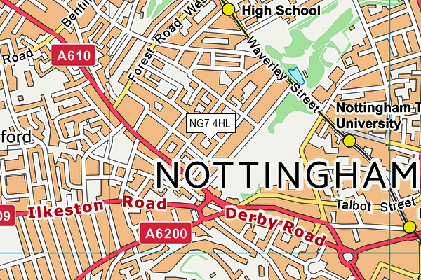 NG7 4HL map - OS VectorMap District (Ordnance Survey) NG7 4HL map - OS VectorMap District (Ordnance Survey)