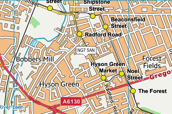 NG7 5AN map - OS VectorMap District (Ordnance Survey) NG7 5AN map - OS VectorMap District (Ordnance Survey)