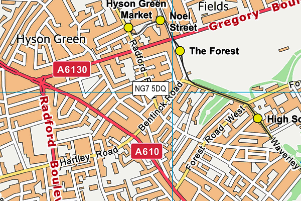 NG7 5DQ map - OS VectorMap District (Ordnance Survey) NG7 5DQ map - OS VectorMap District (Ordnance Survey)