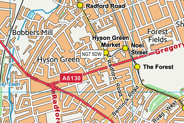 NG7 5DW map - OS VectorMap District (Ordnance Survey) NG7 5DW map - OS VectorMap District (Ordnance Survey)