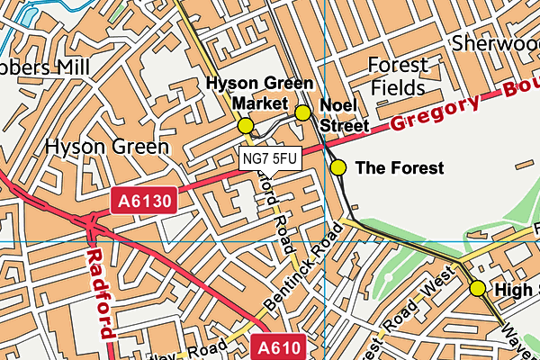 NG7 5FU map - OS VectorMap District (Ordnance Survey) NG7 5FU map - OS VectorMap District (Ordnance Survey)