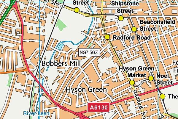 NG7 5GZ map - OS VectorMap District (Ordnance Survey) NG7 5GZ map - OS VectorMap District (Ordnance Survey)