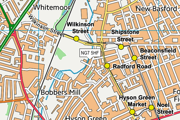 NG7 5HF map - OS VectorMap District (Ordnance Survey) NG7 5HF map - OS VectorMap District (Ordnance Survey)