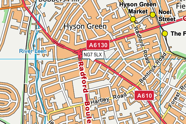 NG7 5LX map - OS VectorMap District (Ordnance Survey) NG7 5LX map - OS VectorMap District (Ordnance Survey)