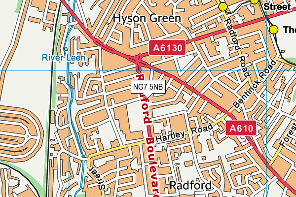 NG7 5NB map - OS VectorMap District (Ordnance Survey) NG7 5NB map - OS VectorMap District (Ordnance Survey)